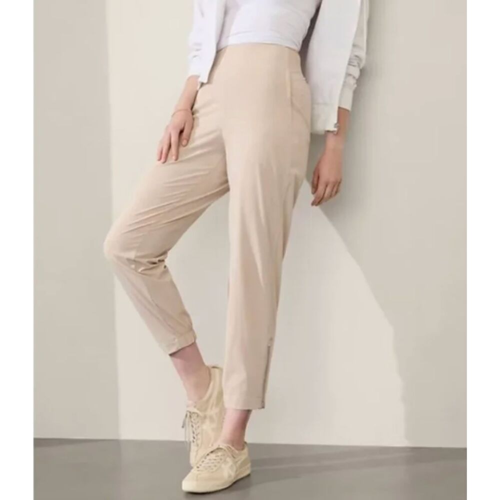 Athleta Brooklyn Heights High Rise Jogger Featherweight Ankle Zip Sz 8 Abalone